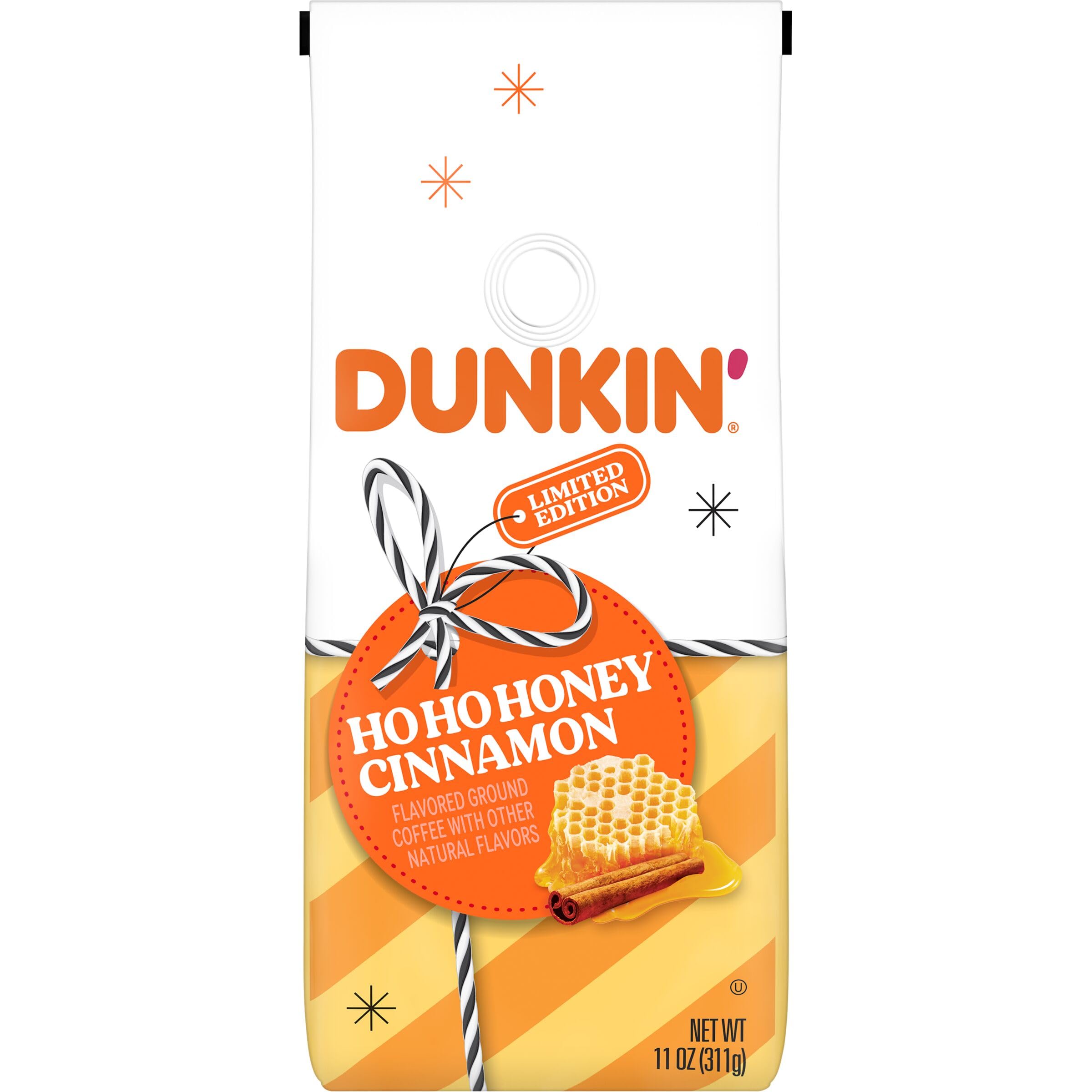 Dunkin' Ho Ho Honey Cinnamon Flavored Ground Coffee, 11 ounce (Pack of 6) Image