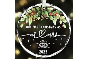 NewEleven Wedding Gifts for Couples 2025 - Mr and Mrs, Just Married Gifts for Couple, Newlywed - Wedding Ornament, Meaningful Gift from Friend, Family - Christmas Ornament
