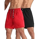 MAXCK 2 Pack Mens Lightweight Athletic Running Shorts 5'' Quick Dry Gym Workout Shorts with Zipper Pockets