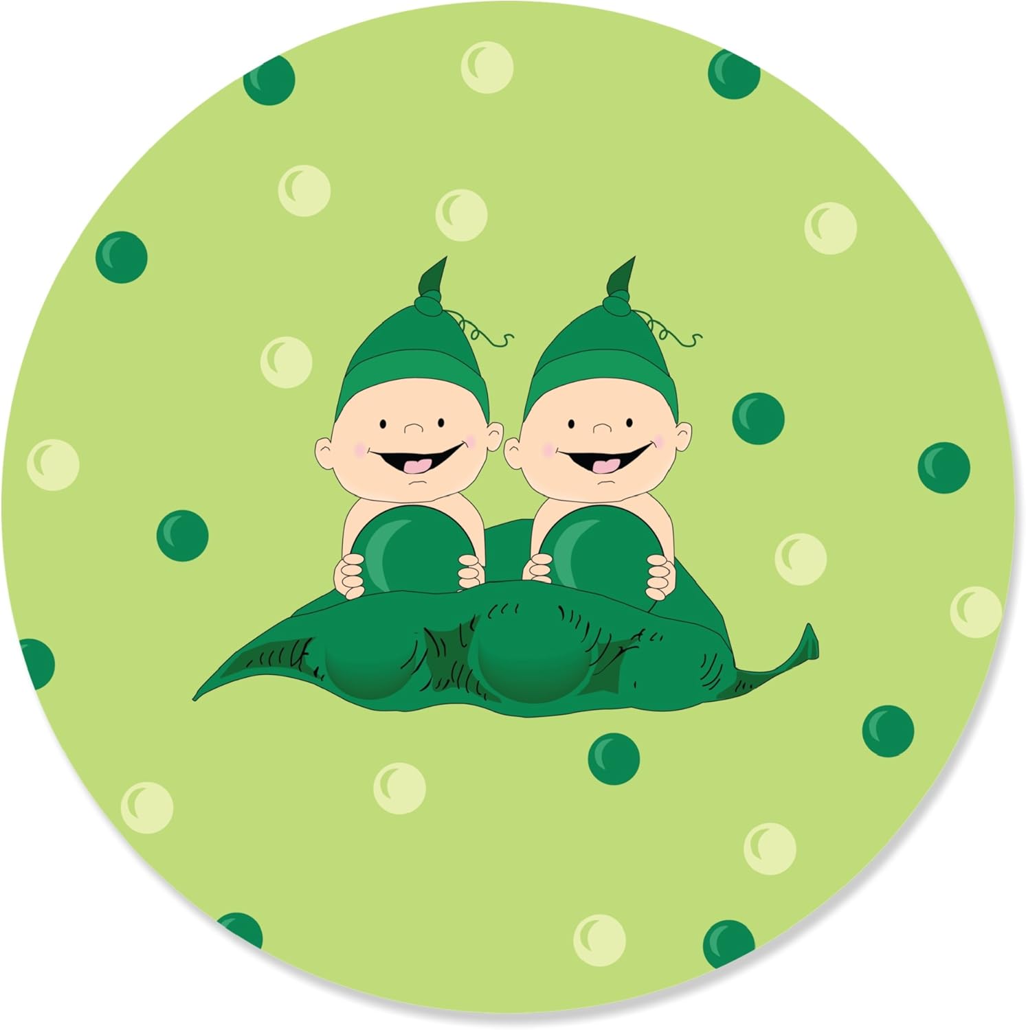 Amazon Com Big Dot Of Happiness Twins Two Peas In A Pod Baby Shower Or Birthday Party Circle Sticker Labels 24 Count Kitchen Dining