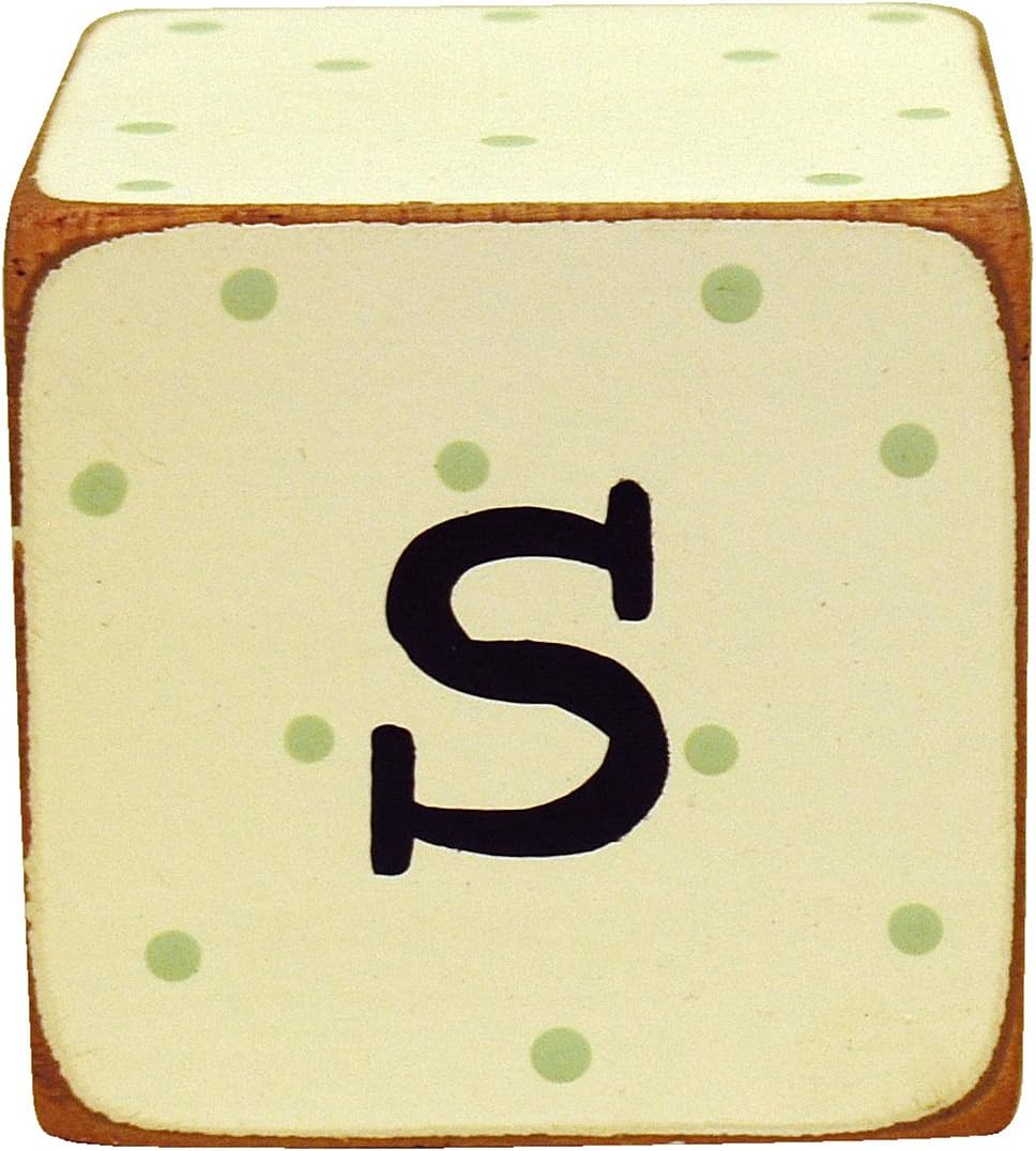 New Arrivals Letter Block S, Green/White