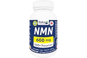 Naka Platinum NMN, 600 mg per capsule, NAD+ Precursor, Made in Canada (35 vcaps)
