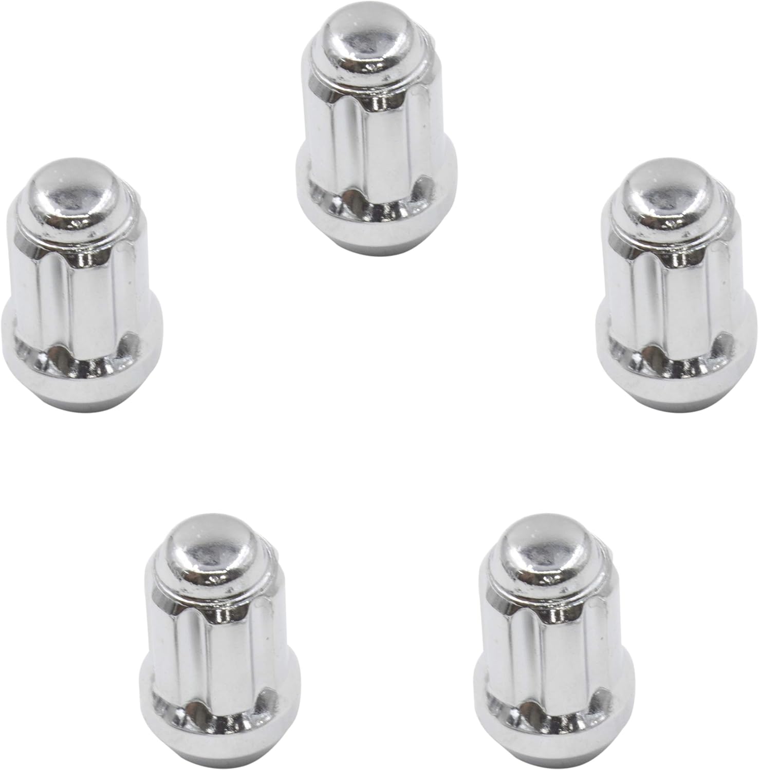 Set of 20 Chrome 1.50" Long Truck Small Diameter Lug Nut Closed End Bulge Acorn 6 Spline with Key (9/16-18, Chrome): Automotive