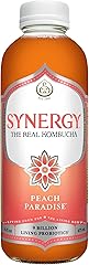 SYNERGY The Real Kombucha - Peach Paradise - 16 fl oz Bottle - Raw Probiotic Drink for Gut Health and Immune Support
