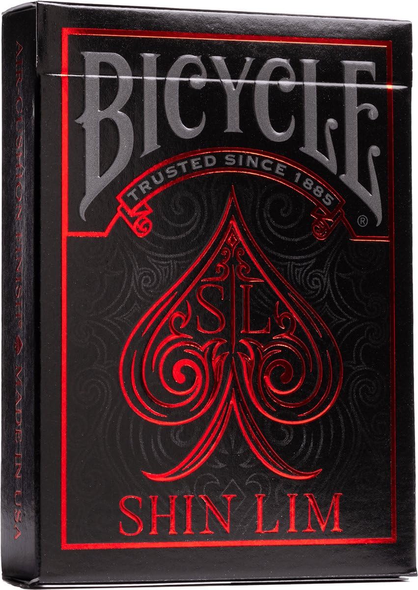 Bicycle Shim LIM Playing Cards, 1 x Deck of Cards, Suitable for Magic Tricks, Cardistry or Collectors - Special Edition, Red, Silver