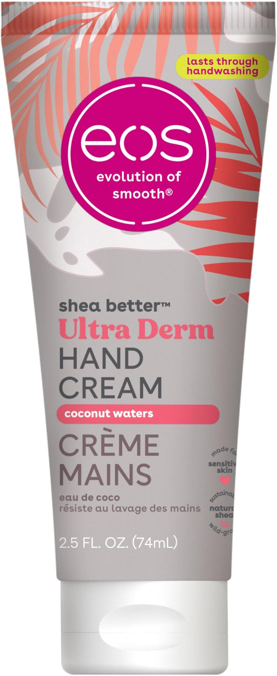 EOS Shea Better Hand Cream Coconut 2.5 oz 24-Hour Hydration Non-Greasy
