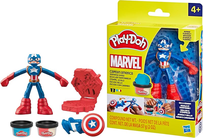 Play-Doh Marvel Captain America Stamping Shield Action Figure Playset