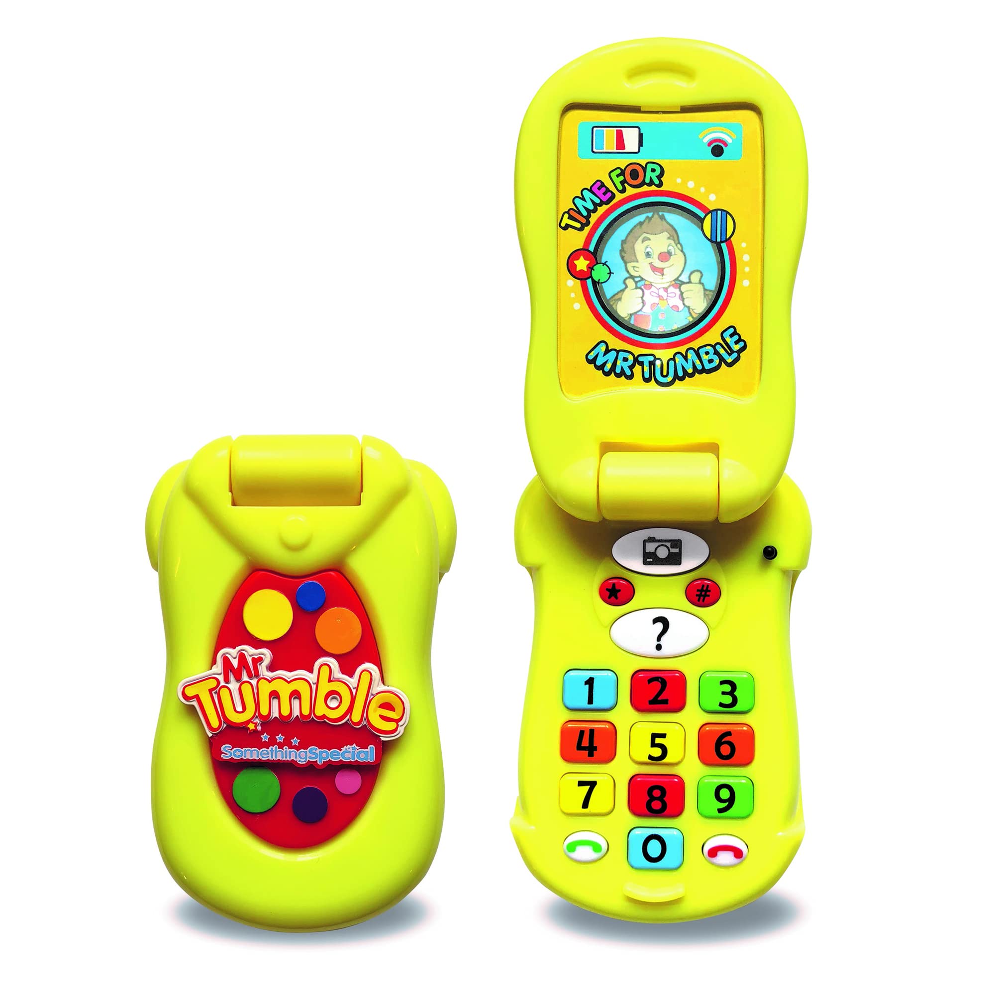Mr Tumble Toys,Mr Tumble Something Special Flip & Learn Toy Phone For Kids - Helps Child Development and Recognition Skills - Features Light Up Screen, Fun Sounds and Learning Activities, 18+ Months
