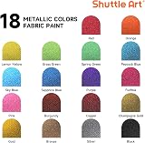 Shuttle Art Metallic Fabric Paint 18 Colors 60ml with Brushes Stencils view 2