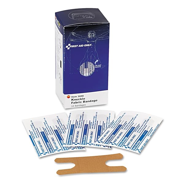 FIRST AID ONLY™ FABRIC KNUCKLE BANDAGES, 3″ X 1″, BEIGE, BOX OF 10