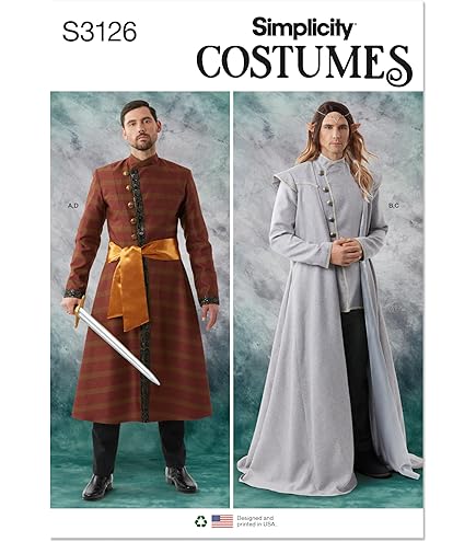 Amazon.com: Simplicity SS3126BB Men's Fitted Coat and Cape