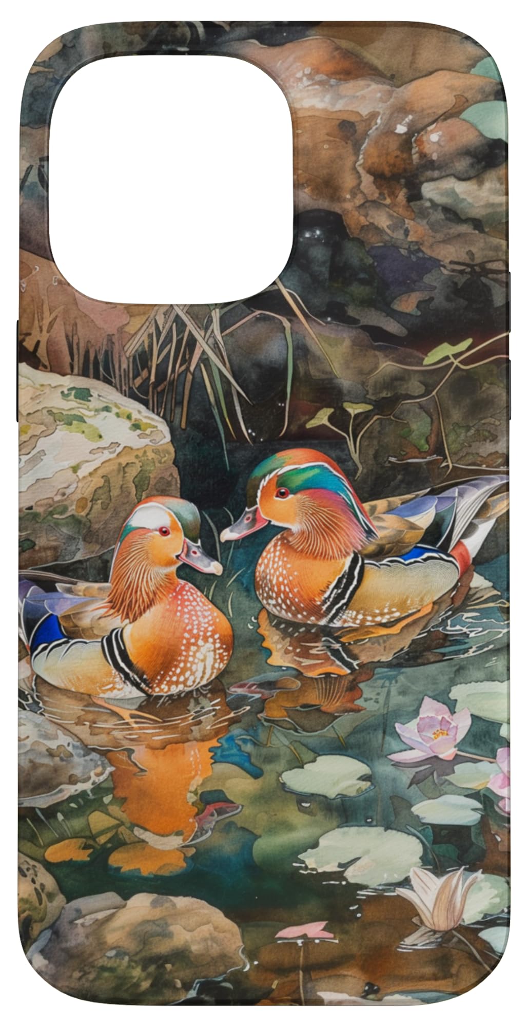 Mandarin Ducks Watercolour Case for iPhone 14 Pro Max