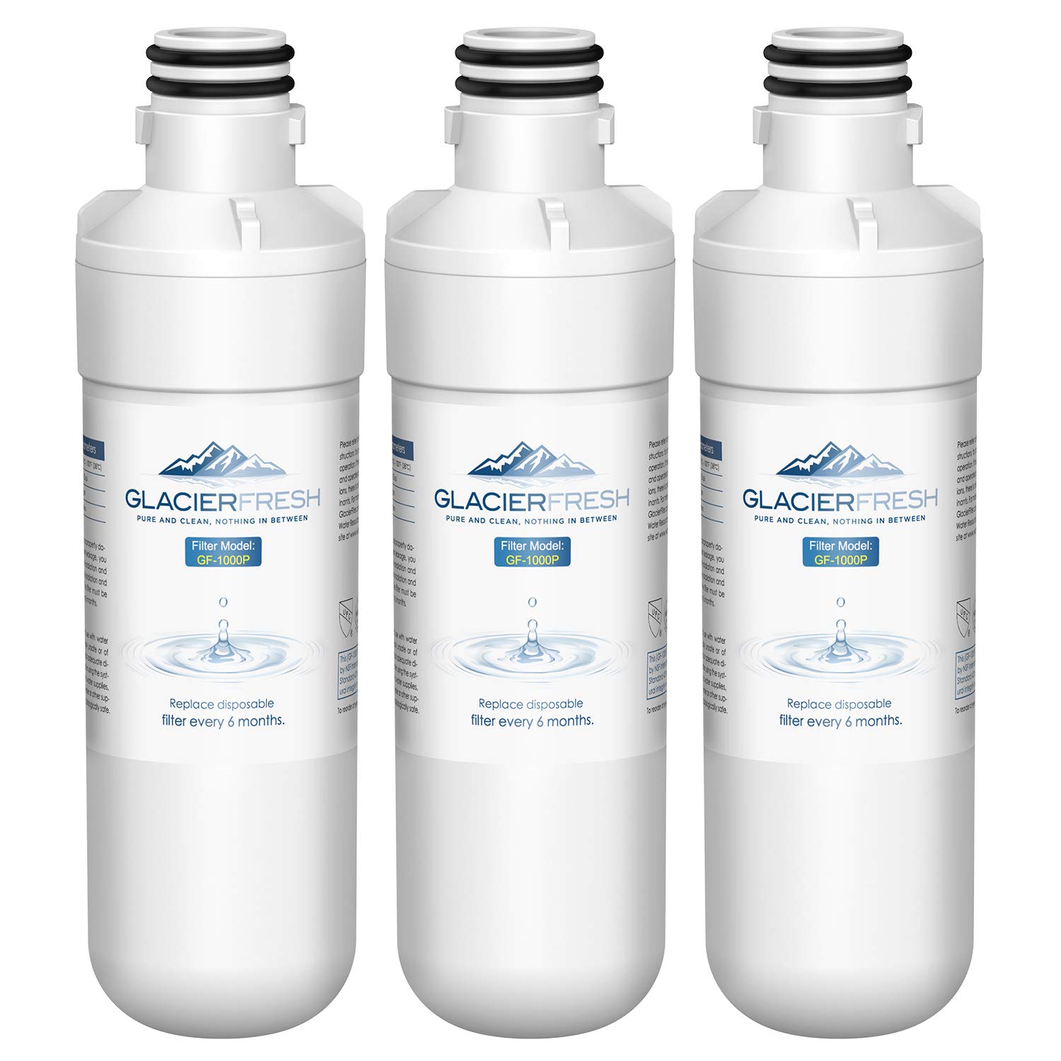 GLACIER FRESH LT1000P Refrigerator Water Filter, Compatible with LG