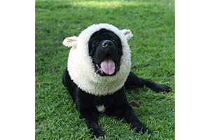 Onmygogo Funny Sheep Pet Costumes for Dog, Cute Furry Pet Wig for Halloween Christmas, Pet Clothing Accessories (Sheep, Size L)