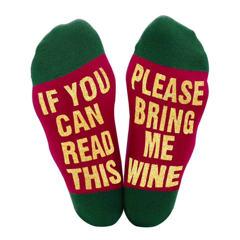 Best Gift Woman Causal Socks Christmas Socks If you can read this Christmas Gift for Lover,friends, Mom and father Cotton Xmas socks (BELDZ003, GREEN)