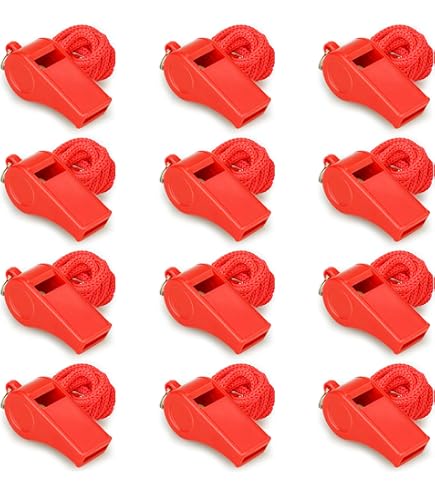 Txeouse Sifflets En Acier Inoxydable 10 Pack - Métal Sifflet De Sport Avec Cordon Pour Entraîneurs, Arbitres Et Enseignants