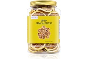 AMILUTUO Dried Lemon Slices, 150g/5.3OZ Dehydrated Lemon Slices, 100% Natural, No Additives, Dry Lemon Slices for Cocktails, Crafts, Baking, Christmas Wreaths