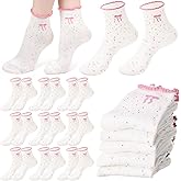 Chicingyou 20 Pairs Coquette Bow Ruffle Socks Women Cute Girly Cotton Crew Frilly Socks Gifts for Valentine's Day Preppy Birthday Party Favors