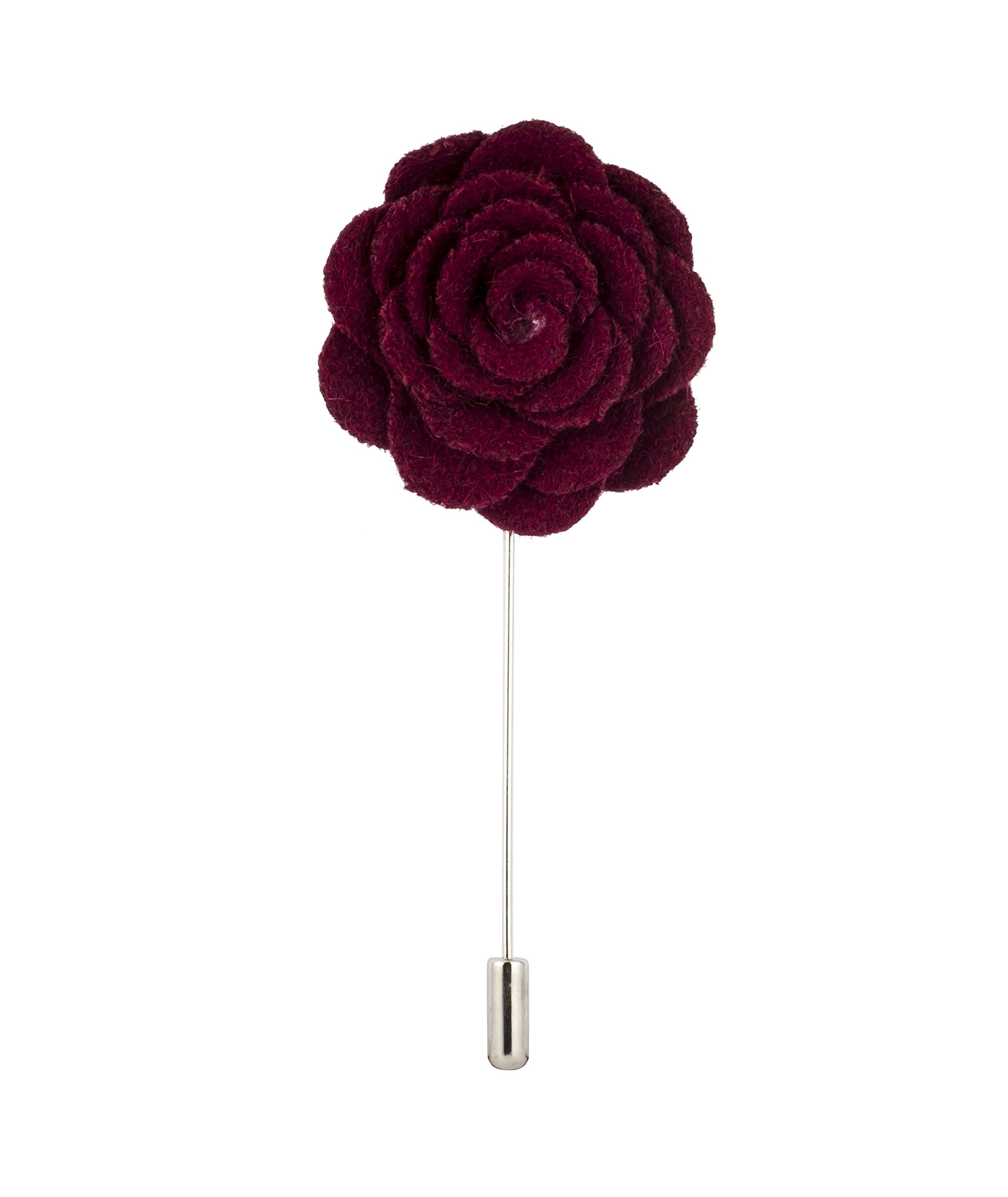 Brooch Lapel Pin for Men Maroon Flower Lapel Pin Maroon Badge Coat Suit Wedding Gift Party Shirt Collar Accessories