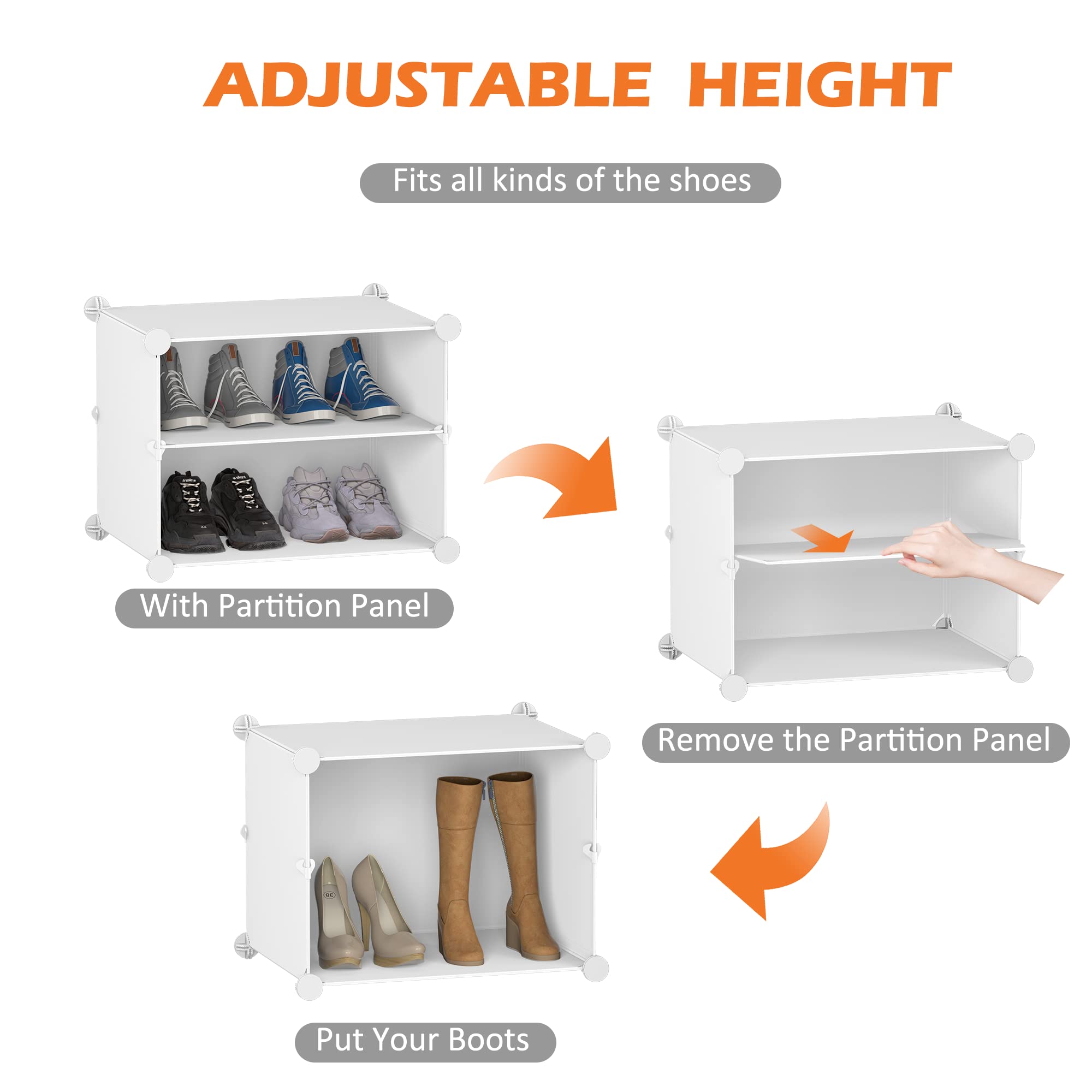 Mua HOMIDEC Shoe Storage Cabinet, 48 Pairs Shoe Rack 3 by 8 Tier Shoe ...