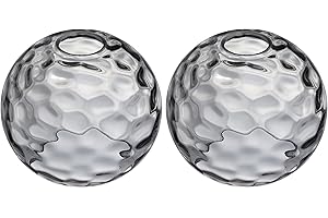 CJY CHENJINYAN 6.3 Inch Replacement Clear Hammer Glass Lamp Shade Light Fixture,for Replacement Wall Sconce Pendant Light Ceiling Light Chandelier Shade,Factory Outlet (Grey Glass, 2 Pack)