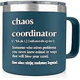 Chaos Coordinator Tumbler Administrative Professional Day Gifts 14 Ounce Chaos Coordinator Cup Navy Bosses Day Gifts Promotion Gifts for Women Coworker Leaving Gifts for Women Job Promotion Gifts