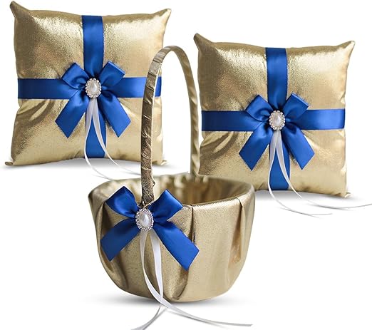 Amazon Com Alex Emotions Gold Royal Blue Wedding Ring Bearer