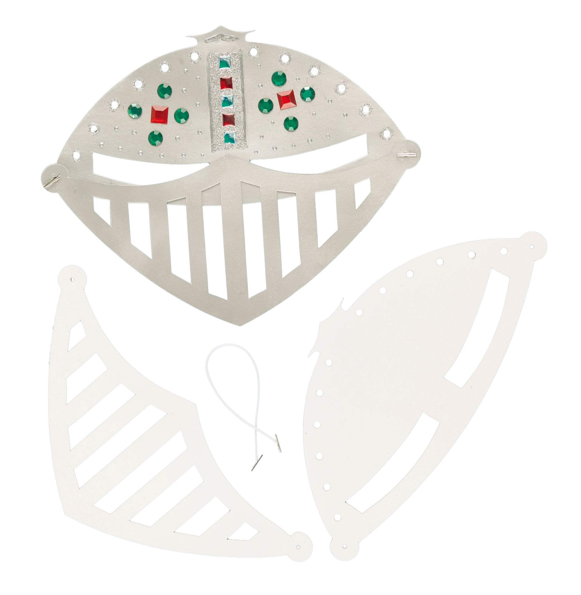 Baker Ross EV2822 Helmet Face Masks for Children to Decorate and Wear as a Part of a Costume at a Fancy Dress Party (Pack of 6), White