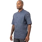 Chef Works Men's Montreal Cool Vent Chef Coat, Blue, Small
