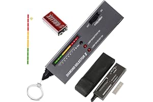 UVER Best Precision Jewelry Diamond Test Pen Environmentally Friendly 9V Battery, High Precision Jewelry Diamond Tester, Suitable for Novice and Expert, Thermal Conductivity Meter (Black)