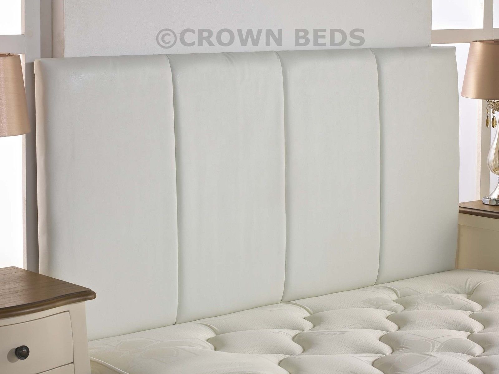 QUALITY FAUX LEATHER SANDRINGHAM HEADBOARD IN 2ft6,3ft,4ft,4ft6,5ft,6ft NEW!!!!! (2FT6 SMALL SINGLE, WHITE)