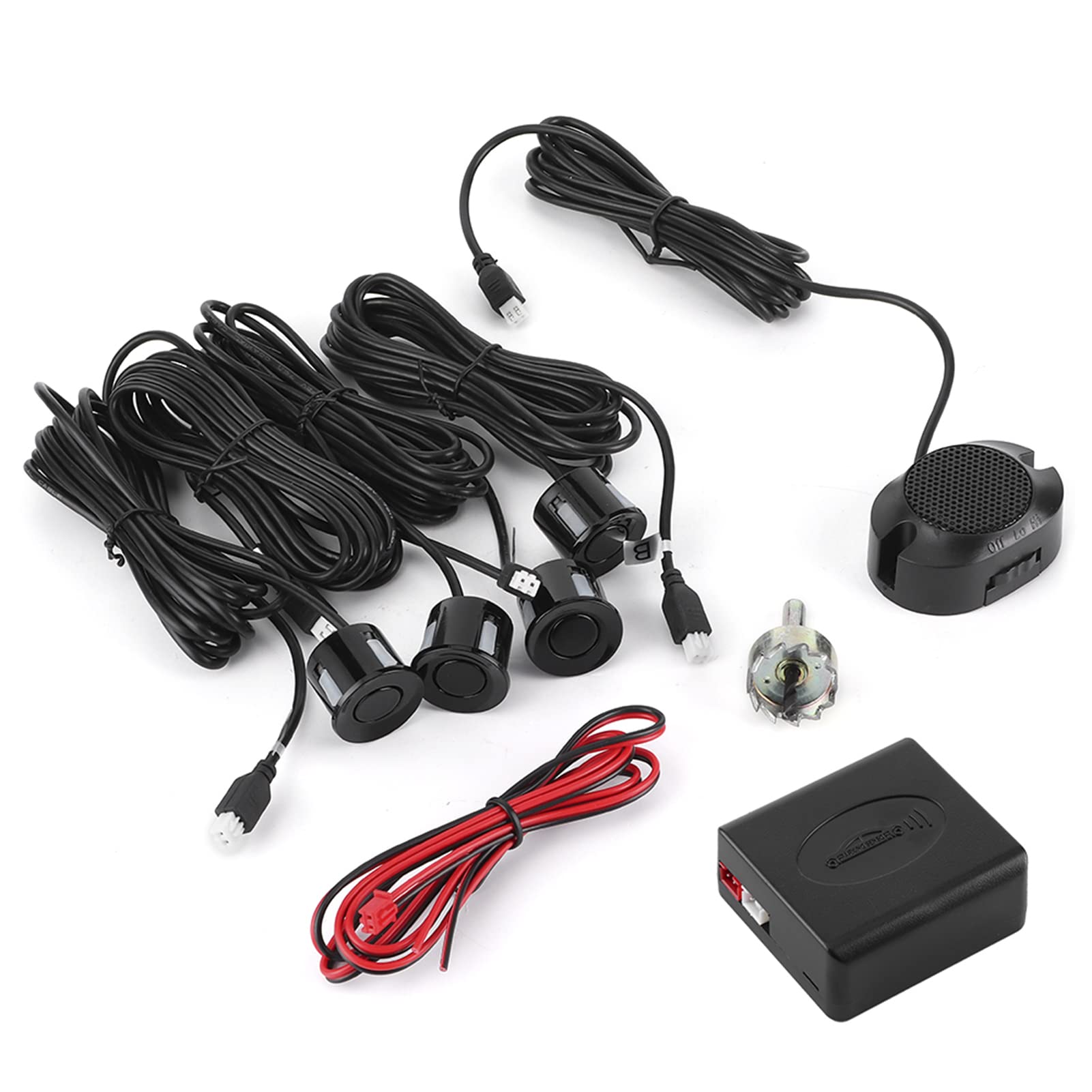 Car reverse parking sensor system with buzzer alarm, backup radar assistance aid kit for safe reversing