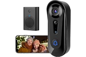 Video Doorbell Home/Outdoor, 2.4 Ghz WiFi Wireless 1080P Doorbell Camera, Night Vision, Two-Way Audio, Cloud Storage with Ind