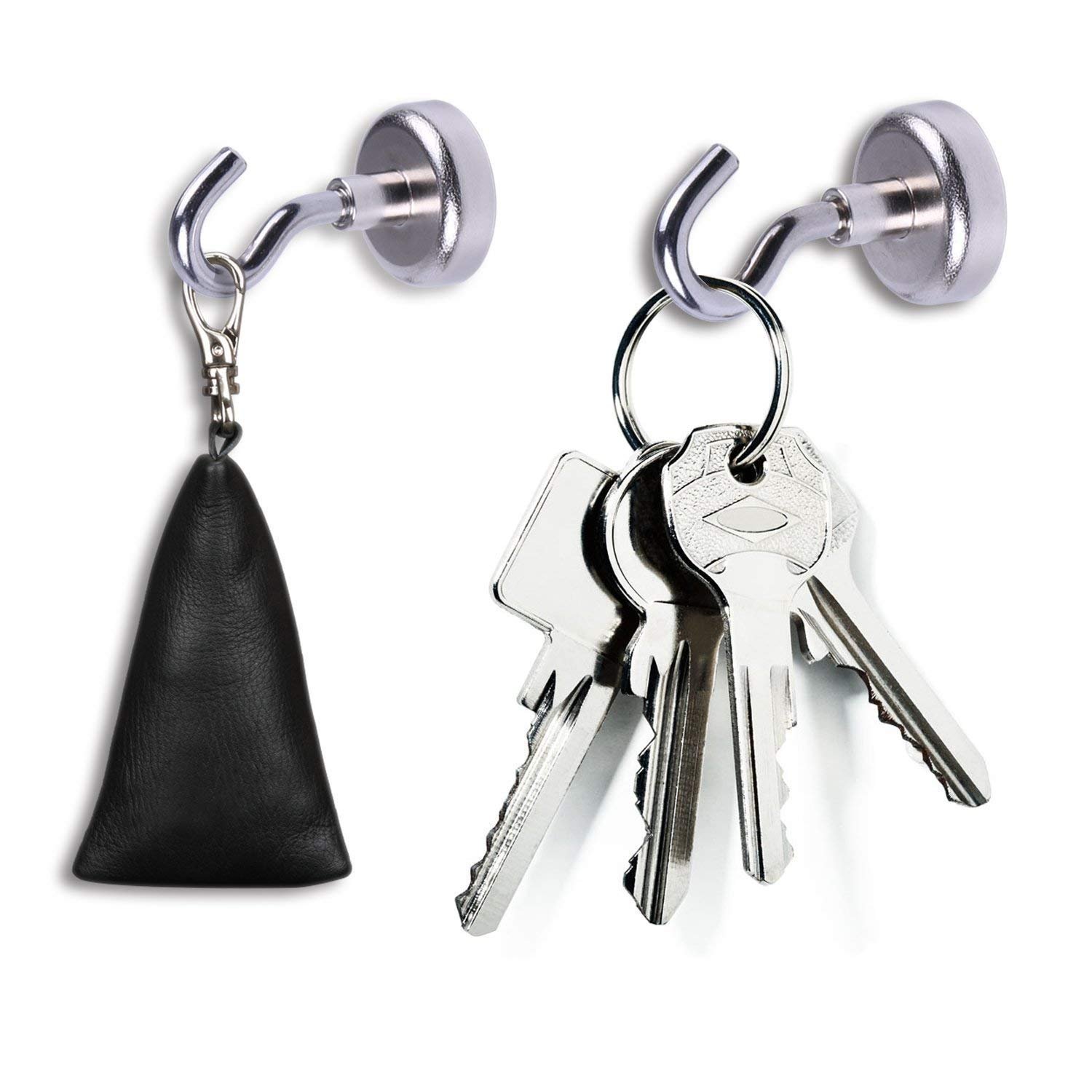 Bkinsety Pack de 12 Gancho Magnético ,Super fuerte Neodimio Gancho Magnético 5.5 kg de Fuerza 16mm de Diámetro