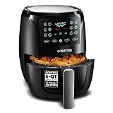 Gourmia Air Fryer - 6 Qt Large Capacity, FryForce 360º, Digital Display with 12 Presets, Roast, Bake, Broil, Dehydrate, Dishwasher Safe Accessories, Black