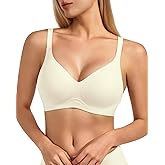 VQJ Plus Size Jelly No Underwire Comfort Bra for Women, Full Coverage Seamless Everyday Wireless Bras with Light Support