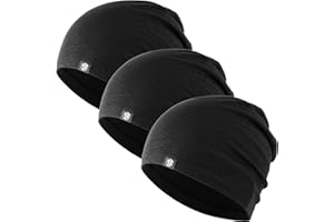 WTACTFUL 3-Pack Slouchy Beanie Skull Cap for Men & Women - Breathable & Sweat Wicking for All-Day Wear