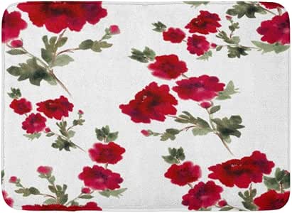 OUTDRART - Alfombrilla de baño con diseño de Flores y Hojas, Color