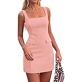 PRETTYGARDEN Womens Summer Sleeveless Mini Dress Square Neck A Line Short Cocktail Party Dresses Trendy 2026 Spring Clothes