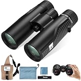 Premium ED HD Binoculars 10x42 for Adults, Waterproof &amp; Fogproof with Magnesium Alloy Body, BAK4 Prism - High Power Binoculars for Bird Watching, Hunting, Travel &amp; Outdoor Sports, Compact