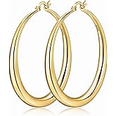 Gokeey S925 Sterling Silver Hoop Earrings for Women Trendy Hypoallergenic Silver Hoop Earrings for Sensitive Ears Lightweight Large Big Gold Silver Hoops for Fashion Jewelry Gifts 30mm/40mm/50mm