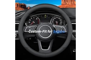 Deer Route for Subaru Steering Wheel Cover, Premium Leather Car Steering Wheel Cover with Logo, Non-Slip, Breathable, for Subaru Accessories (B-Style,for Subaru)