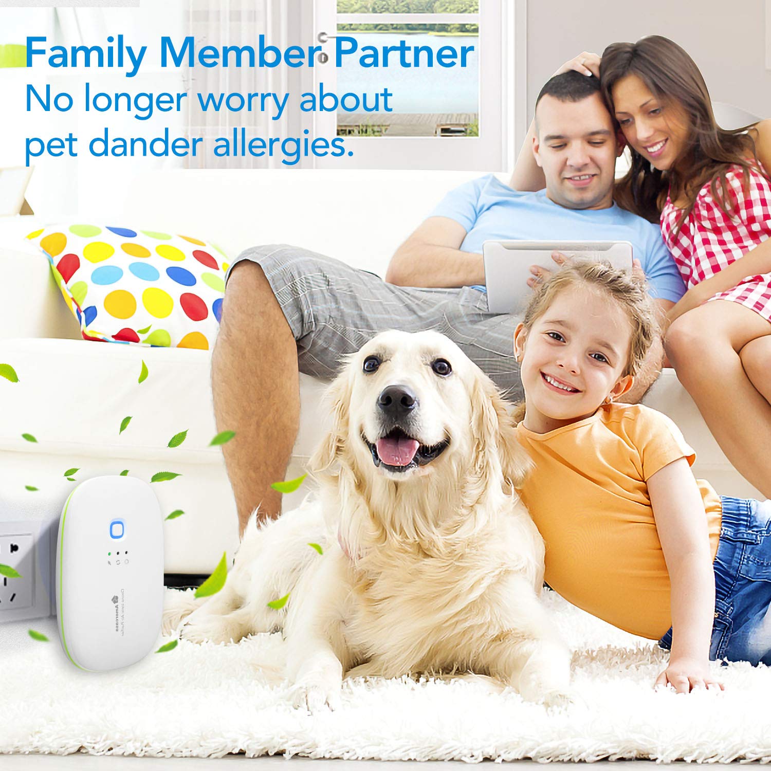 AMORCASA Ozone & Anion Air Purifier 2 in 1 Plug in, Compact Size, Purifying Air Eliminate Odor