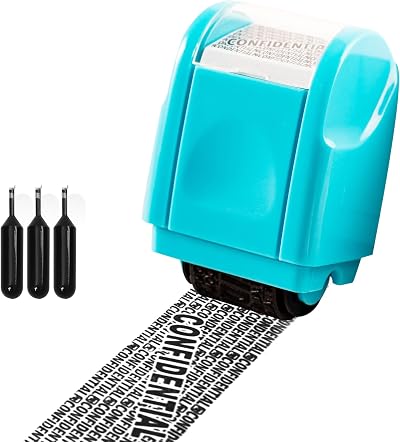 YAAVAAW Privacy ID Address Blocker Stamp Roller Blue S