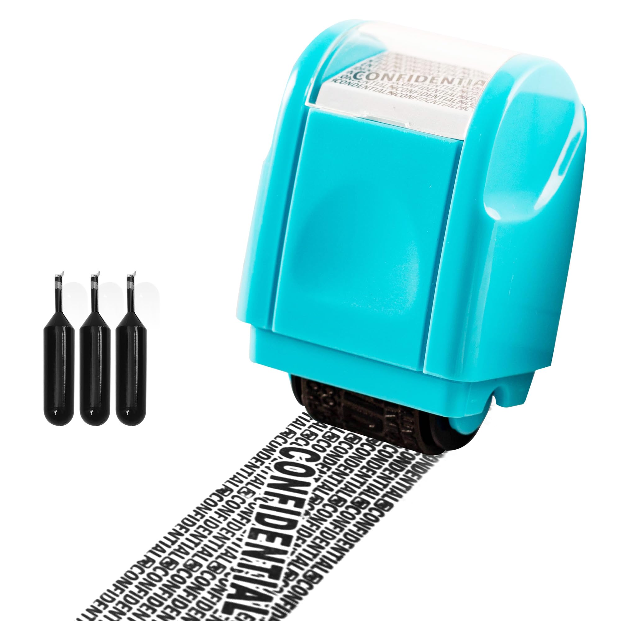 Privacy ID Address Blocker Stamp, Identity Theft Protection Roll Stamp, Privacy Security Theft Roller Stamp Personal Data Security Data Defender Roller Stamp (Blue, S)