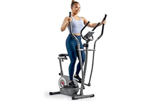 Sunny Health & Fitness Essential Smart 2-in-1 Cross Trainer Elliptical Bike, Magnetic Training Machine for Adult/Seniors Home Gym Cardio Exercises, Free SunnyFit App Bluetooth Connection - SF-E322004