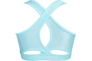 Loloda Kids Girls' Sleeveless Keyhole Back Crop Top Dance Gym Yoga Workout Sport Bra Camisole Dancewear