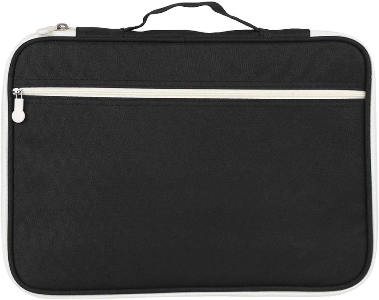 5Colors A4 Document Bag,File Storage Bags,File Folder Portfolio Organizer Computer Notebook Zippered Case(Black)
