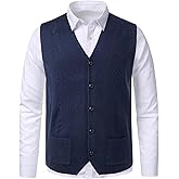 Beryielite Men's Sweater Vest V-Neck Knitwear Sleeveless Cardigan Vest Warm Tank Top