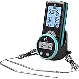 Digital Meat Thermometer Wireless - AIMILAR AY6002B Remote Meat Temperature Thermometer Backlight with Dual Probes Timer Alar